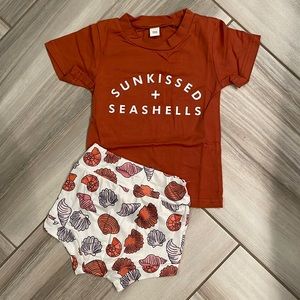 Toddler beach outfit/ seashells 18-24mo